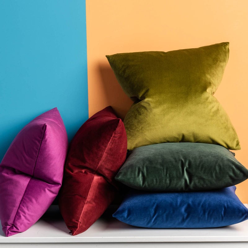 JUSPURBET Throw Pillow Covers Set of 2 Decorative Velvet Pillow Covers for Couch Sofa Bed Soft Cushion Covers Cases with Invisible Zipper for Living Room Home Decor 16x16 inch,Olive Green - Image 2